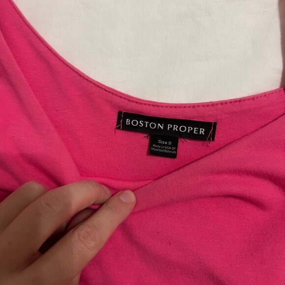 Boston Proper Hot Pink One Shoulder Top - Picture 2 of 2